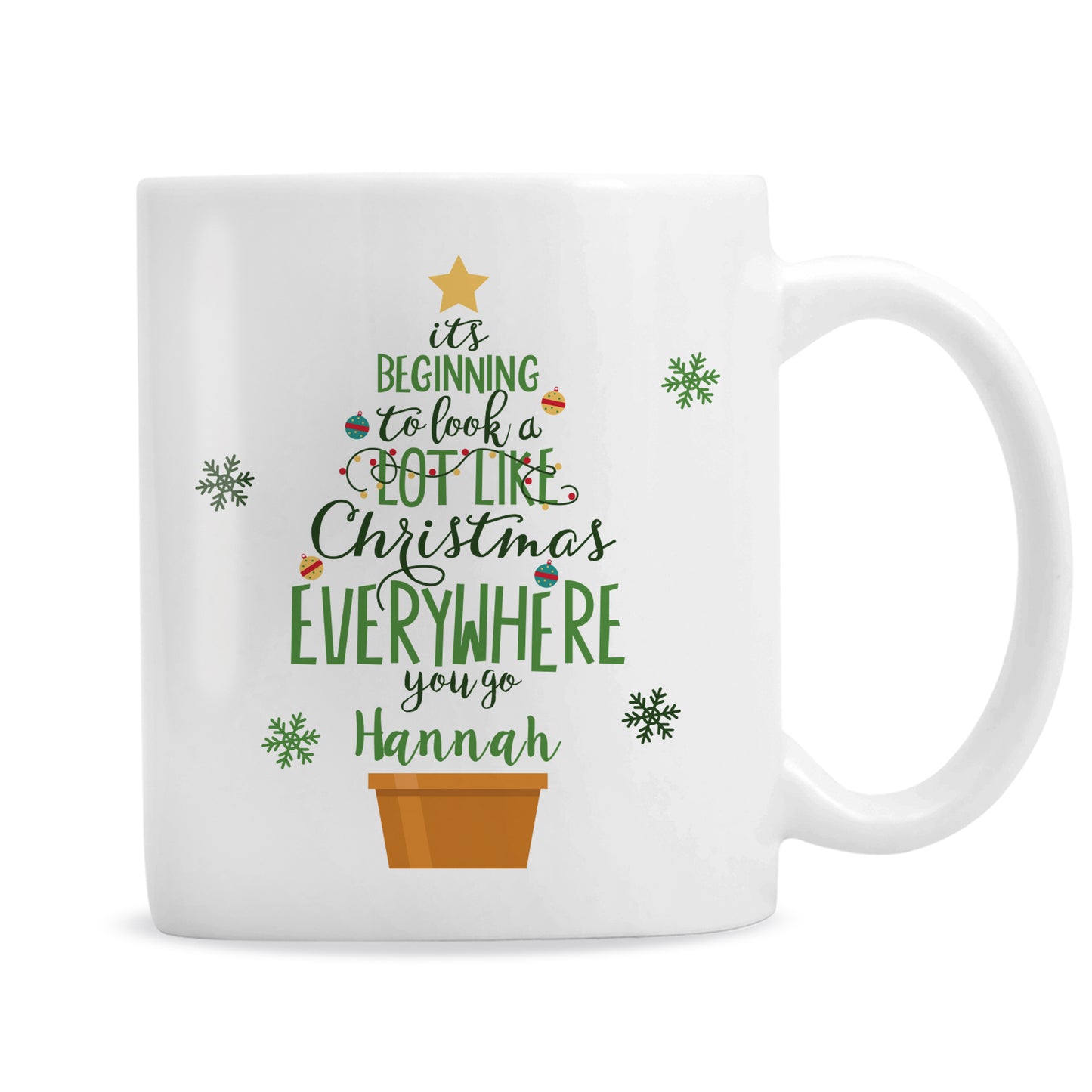 Personalised Its Beginning To Look A Lot Like Xmas Mug