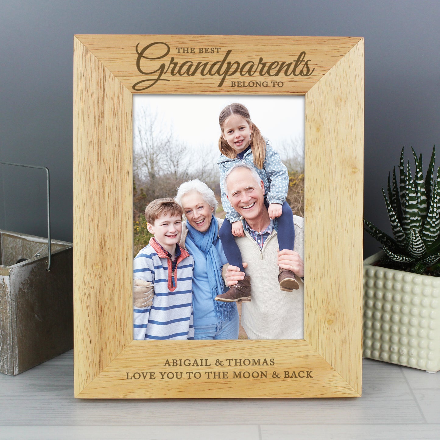 Personalised 'The Best Grandparents' 5x7 Wooden Photo Frame