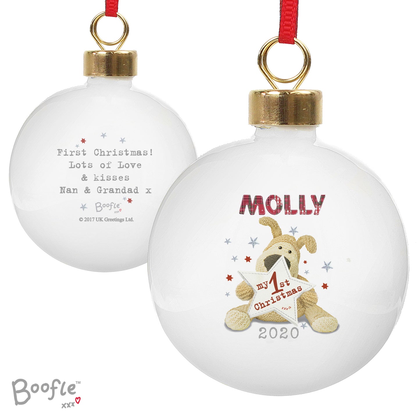 Personalised Boofle My 1st Christmas Bauble