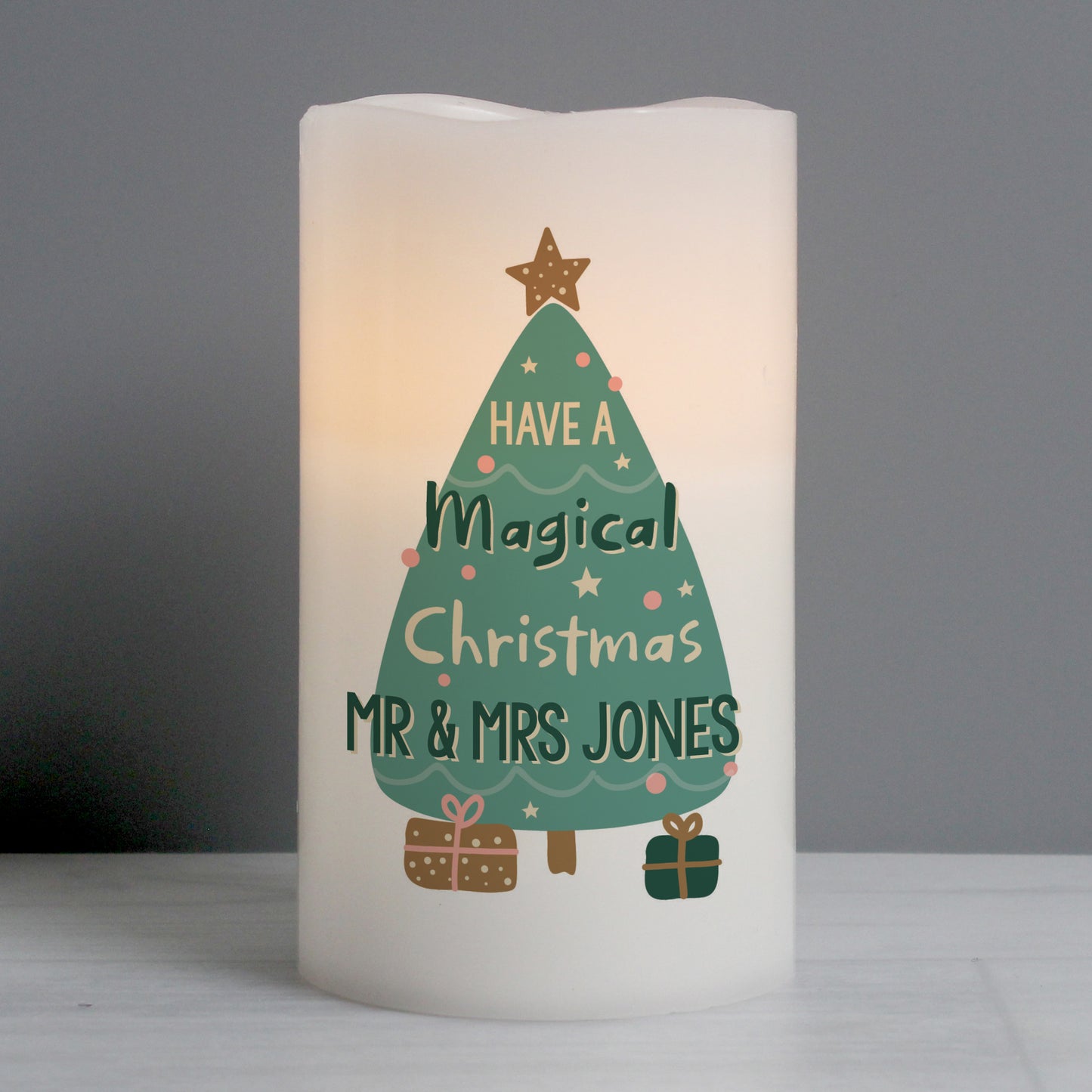 Personalised Have A Magical Christmas LED Candle