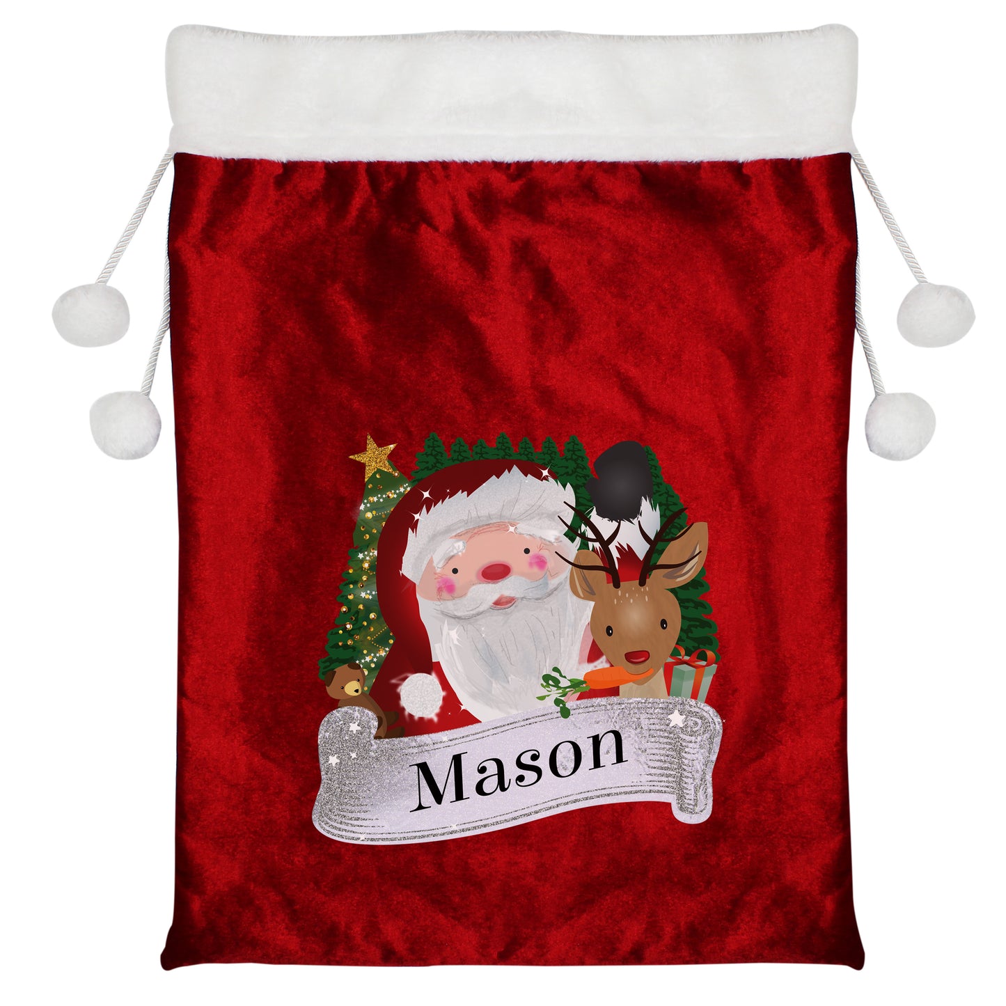 Personalised Christmas Santa Red Sack