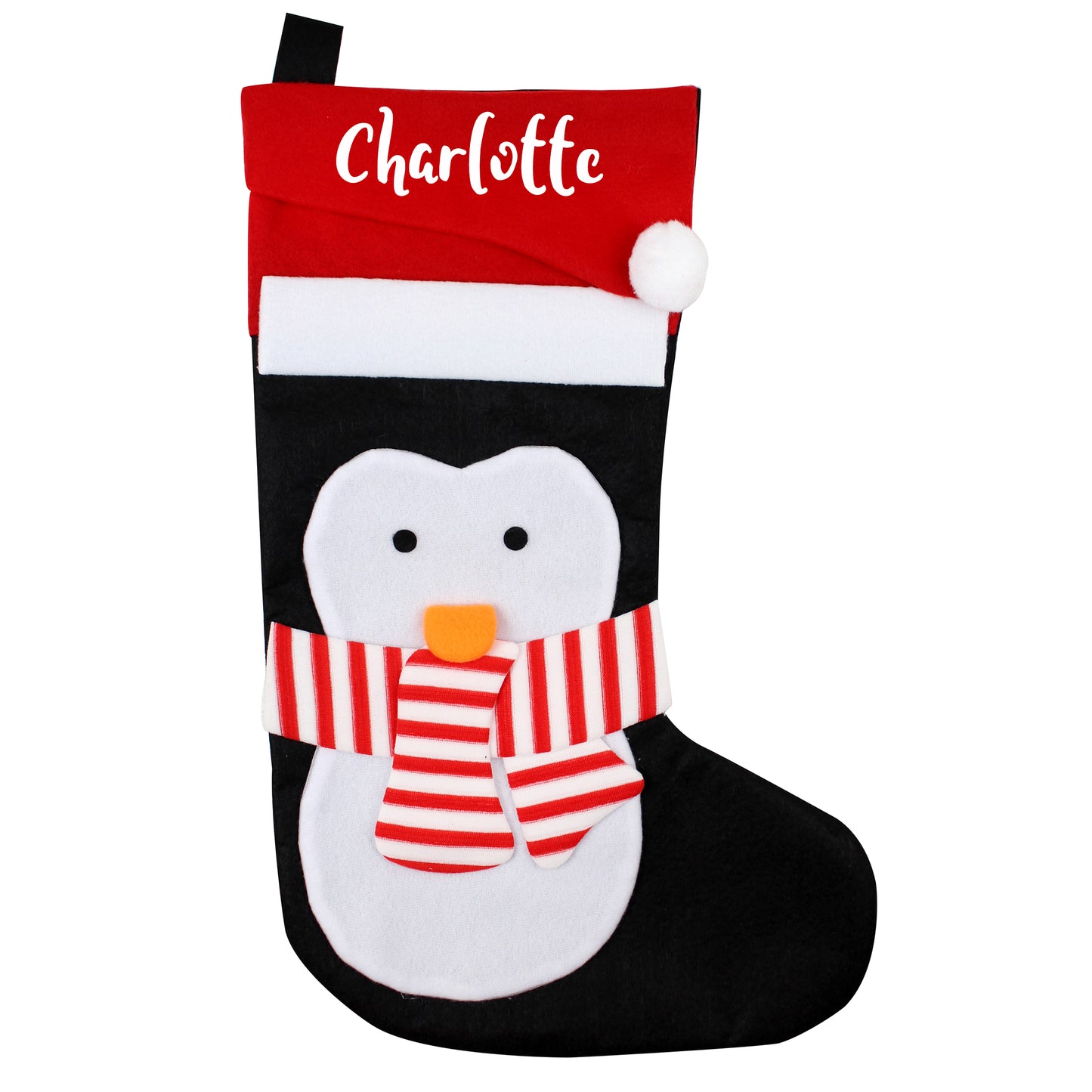 Personalised Name Only Penguin Christmas Stocking