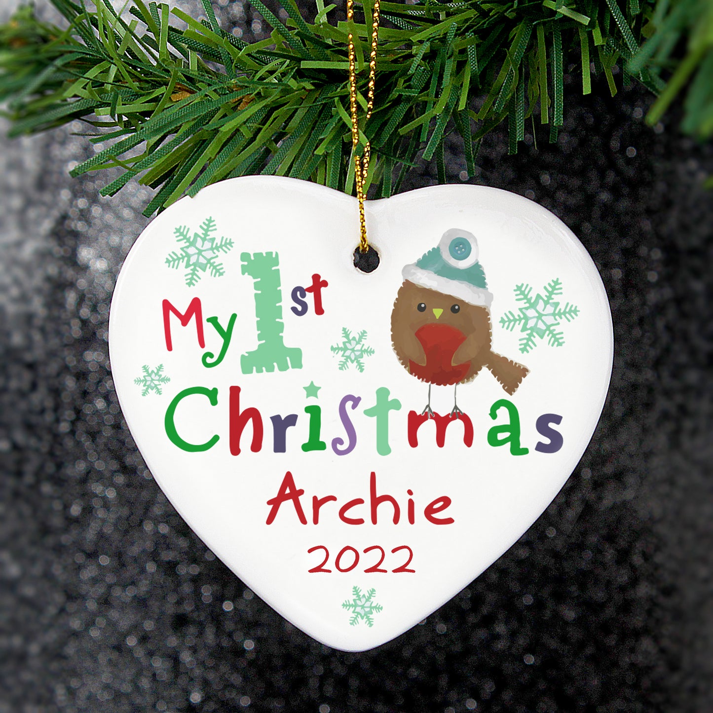 Personalised My 1st Christmas Ceramic Heart