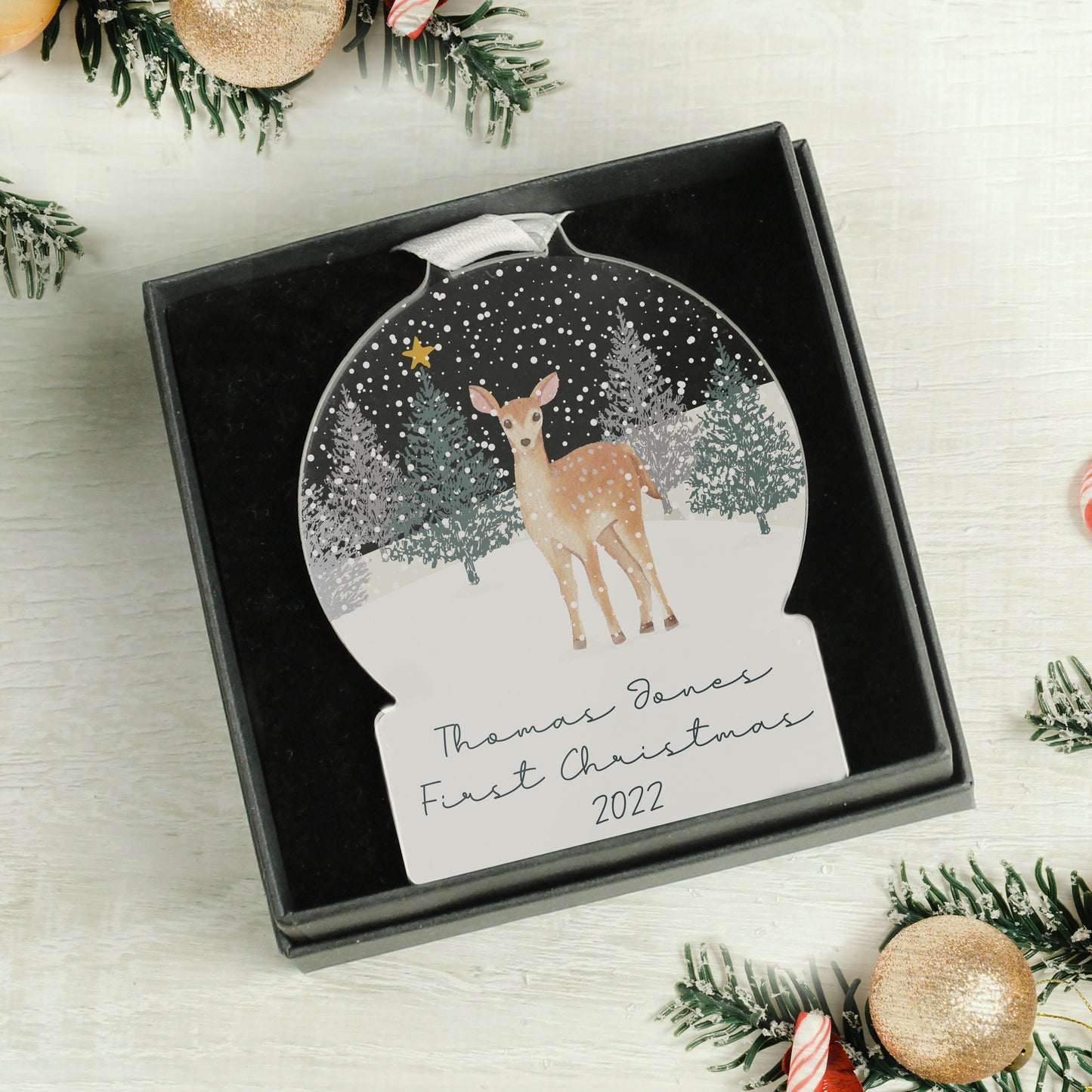 Personalised A Winter's Night Acrylic Snowglobe Decoration