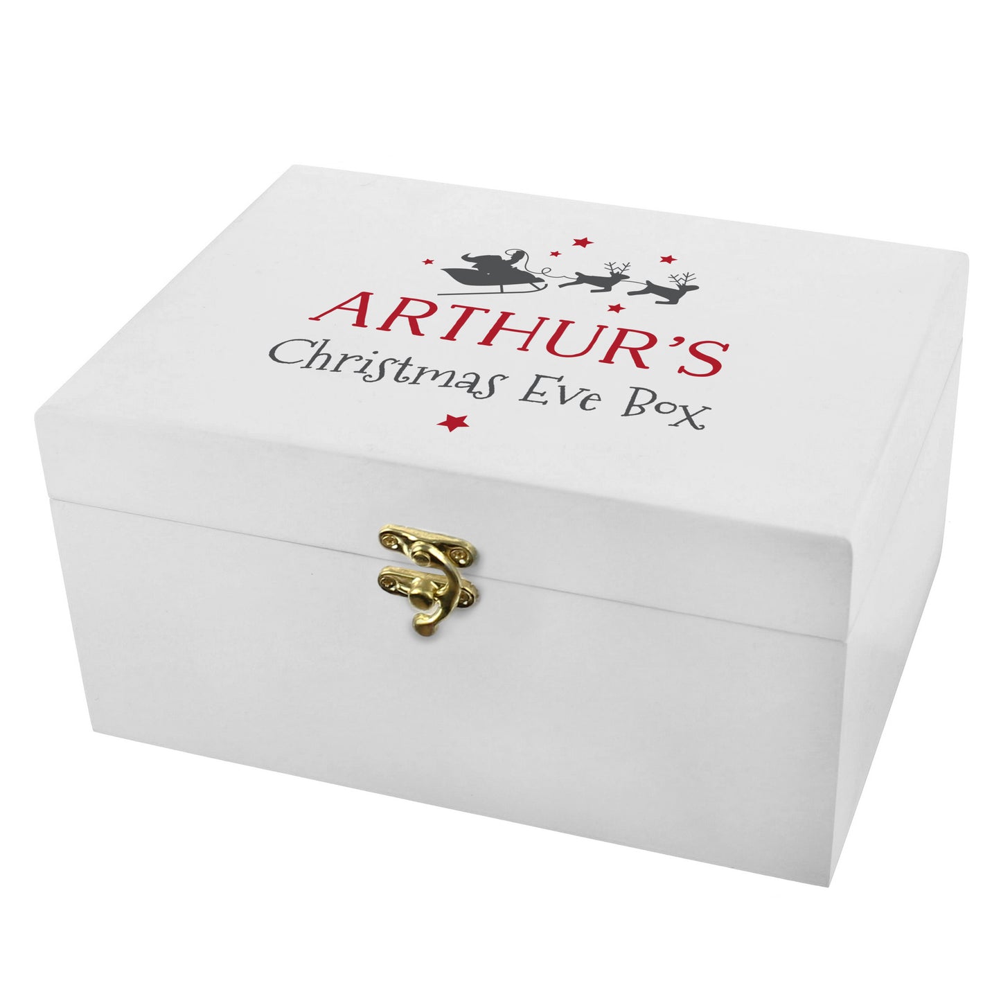 Personalised Christmas Eve White Wooden  Box